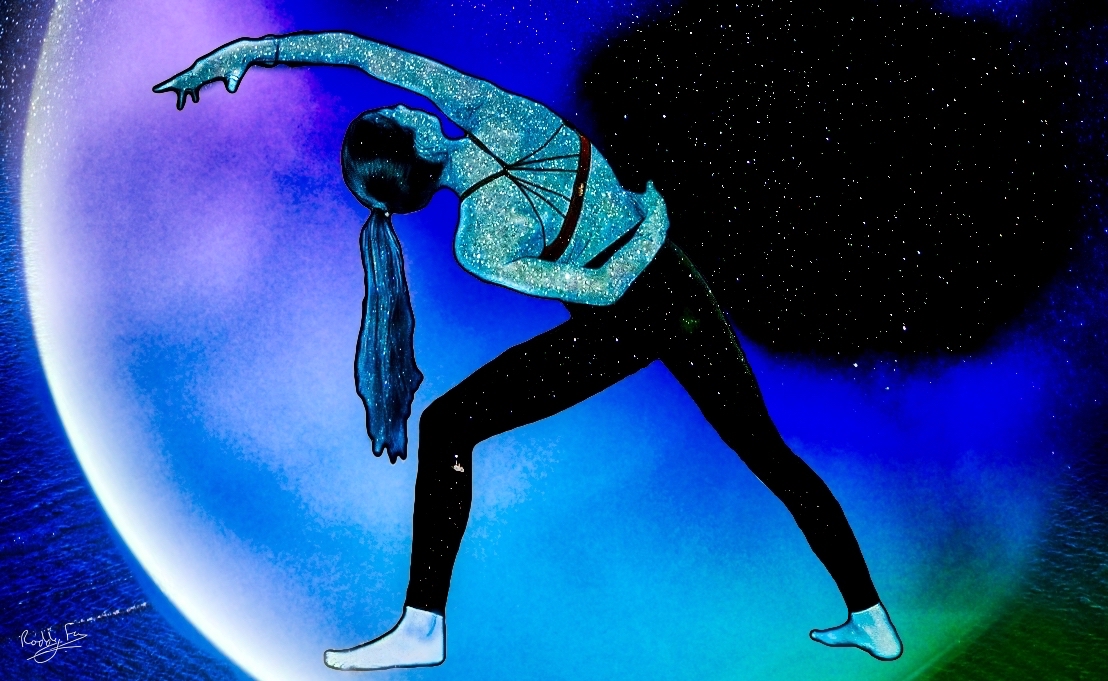 The Yoga Teacher and the Blue Sea Moon Banner